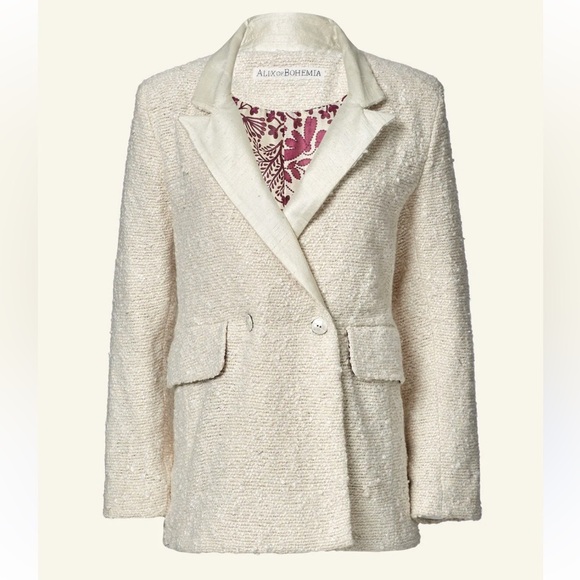 NEW ALIX OF BOHEMIA Denali snow glaze blazer jacket in snow Sz S - Picture 1 of 13